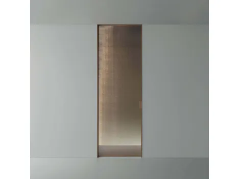 Porta per interni Vela in vetro rete bronzo di Rimadesio