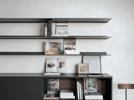 Libreria EWS 01 in MDF con ripiani in alluminio di Extendo