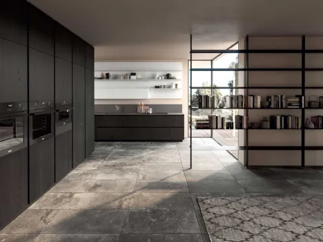 Cucina Moderna Area 22 Time angolare in olmo nero di Dibiesse