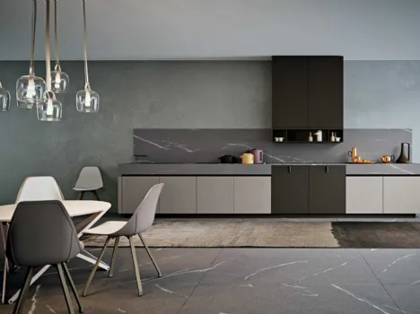Cucina Moderna Area 22 Gola lineare in essenza Rovere e laccato opaco di Dibiesse