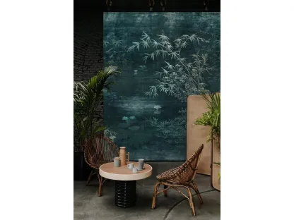 Carta da parati con supporto vinilico da interni Moon River con lago di ninfee di Wall&Decò