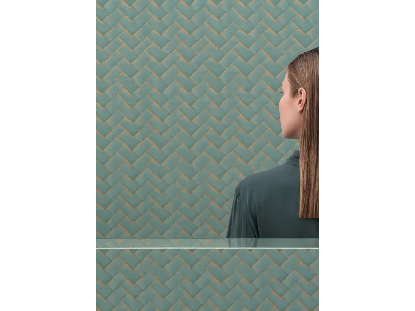Carta da parati in tessuto non tessuto Yumi con grafica stilizzata di Wall&Decò