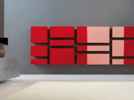 Contenitori pensili sospesi Centotrentacinque modulabili v2 laccato lucido di Capo d'Opera