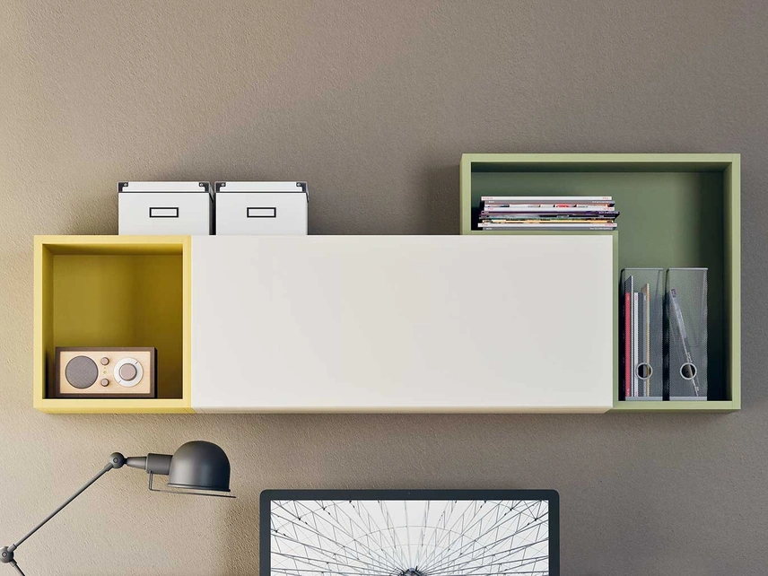 Mensola contenitore Box in laccato opaco di Clever