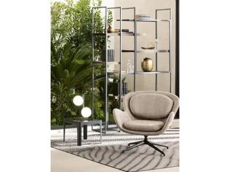Tavolino Corner con top in ceramica e gambe in metallo verniciato di Riflessi