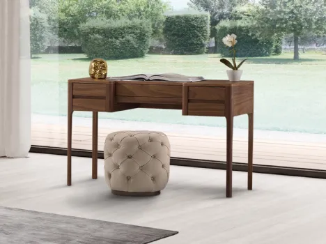 Scrittoio Fontana in rovere con inserto in pelle Nabuk di Conte