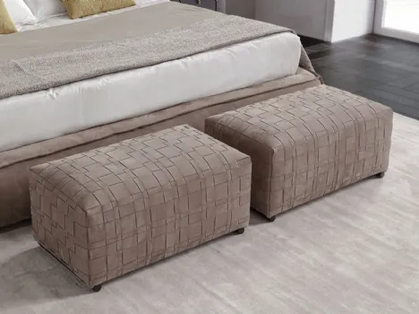 Pouf Intreccio in pelle Nabuk di Conte