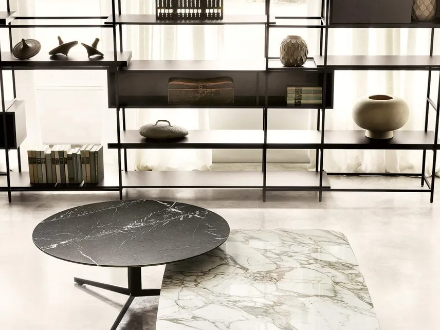 Tavolino rettangolare in marmo o legno Oydo di Lema