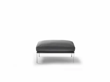 Pouf Lifesteel in pelle con piedini in metallo di Flexform