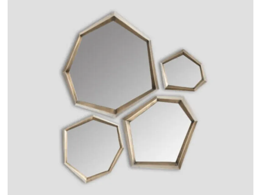 Specchi DB006338 4pz cornice alluminio Antique brass di Dialma Brown