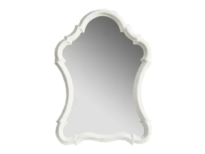 Specchio sagomato Pandia con cornice in agglomerato finitura White Vintage lavorato a mano di Dialma Brown