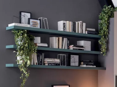 Mensola lineare in legno laminato Start di Clever