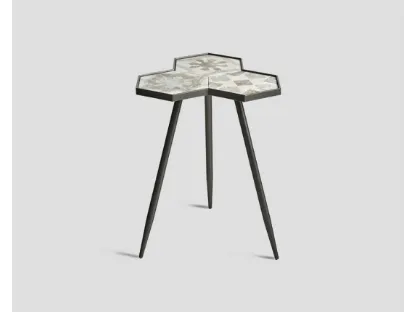 Tavolino DB005460 metallo top maiolica di Dialma Brown
