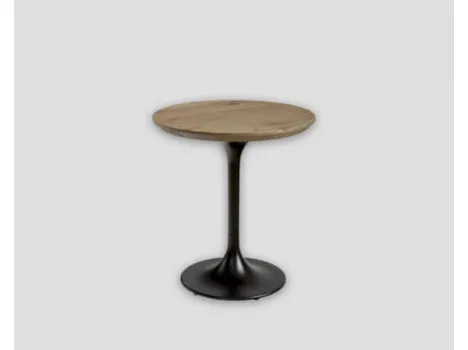 Tavolo DB006384 base ghisa nera top legno vecchio di Dialma Brown