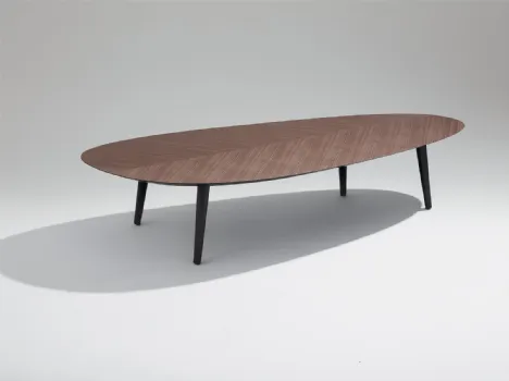 Tavolino in rovere e acciaio Tweed mini di Zanotta