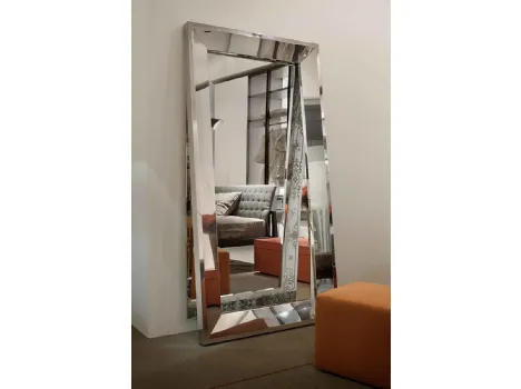 Specchiera dalle dimensioni importanti con cornice in acciaio inox Vanity di Lema