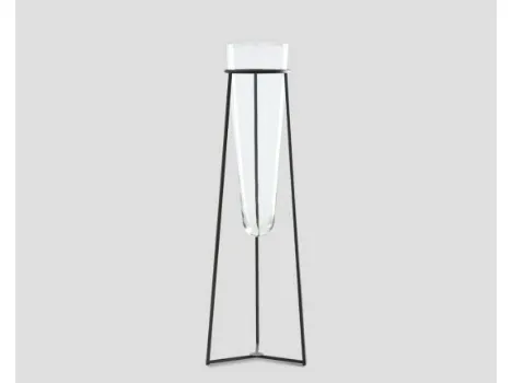 Vaso DB006418 vetro supporto metallo di Dialma Brown