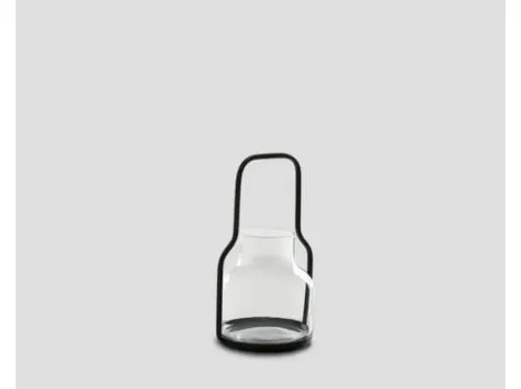 Vaso DB006419 vetro supporto metallo brunito di Dialma Brown