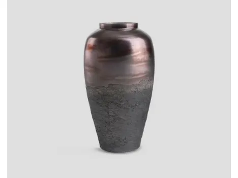 Vaso DB006630 in vetro decorato finitura sabbiata di Dialma Brown