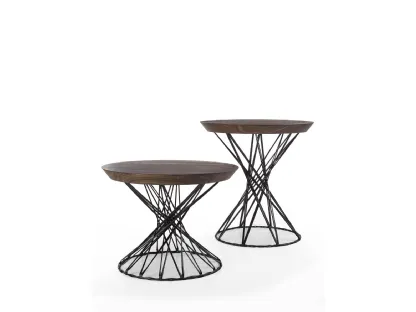Tavolino Web Small in legno massello e base in fibra di carbonio di Riva1920