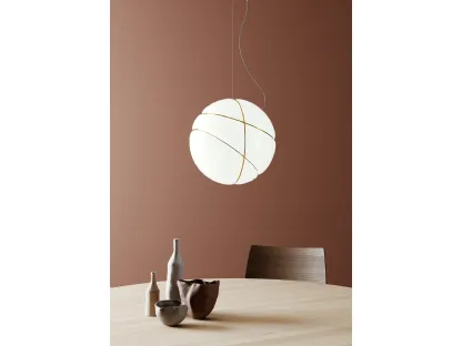 Lampada a sfera in vetro e metallo Armilla di Fabbian