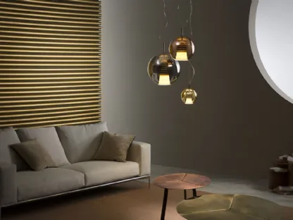 Lampada a sfere in vetro e metallo Beluga Royal di Fabbian