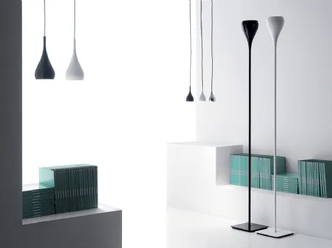 Lampada sospesa e da terra in metallo Bijou di Fabbian