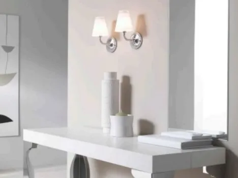 Lampada in vetro con supporti in cromo lucido Flow di Fabbian