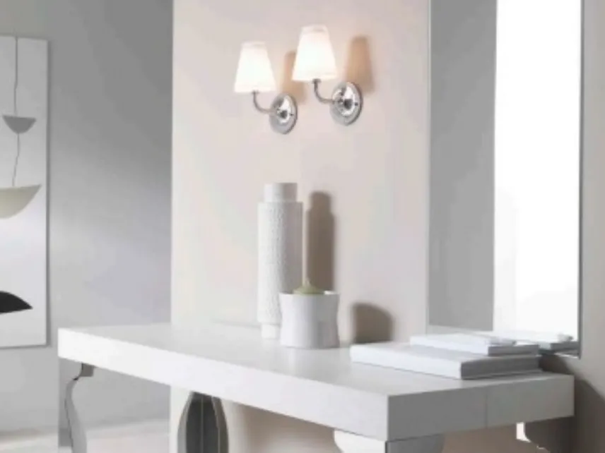Lampada in vetro con supporti in cromo lucido Flow di Fabbian