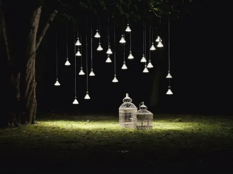 Lampada in metallo e vetro Multispot Polair di Fabbian