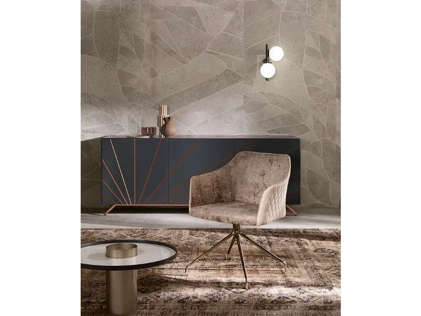 Lampada da parete Twist Applique in metallo con due bulbi in vetro bianco satinato di Riflessi