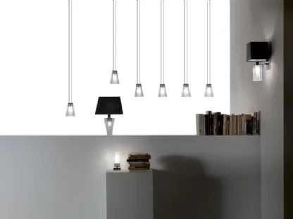 Lampada elegante in vetro e tessuto Vicky di Fabbian
