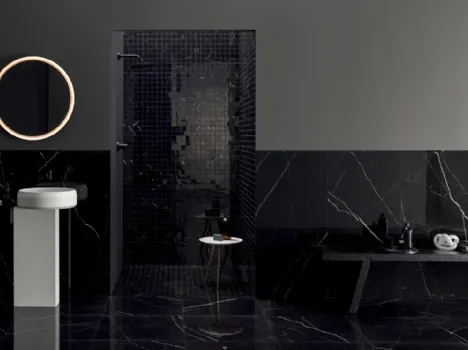 Piastrelle effetto marmo Delight Marquina Nero di Lea Ceramiche