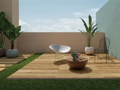 Piastrelle outdoor effetto legno L2 Oak Natural di Lea Ceramiche