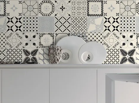 Piastrelle Macramè 24 Decori Nero di De Maio