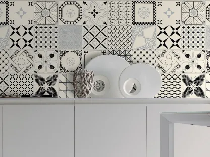 Piastrelle Macramè 24 Decori Nero di De Maio