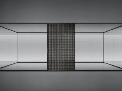 Porta per interni scorrevole Daimon + sistema Spazio in vetro grigio e alluminio Brown di Rimadesio