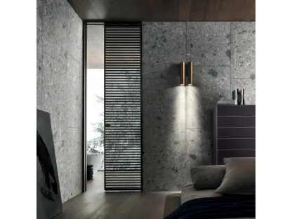 Porta per interni Even in Vetro Grigio trasparente e alluminio finitura Brown di Rimadesio