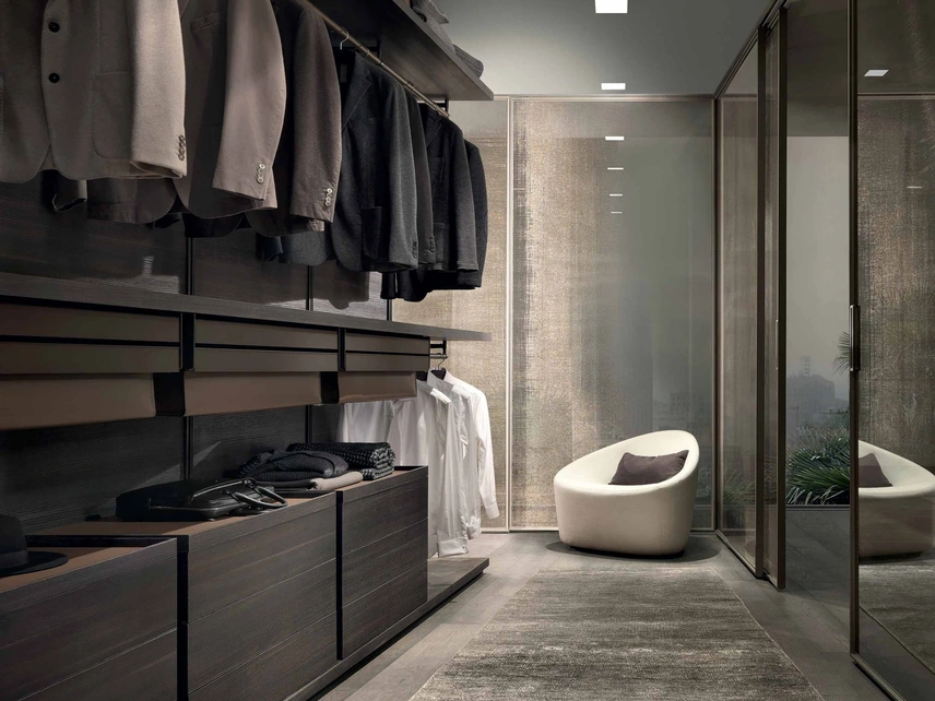 Cabina armadio Dress Bold Larice Carbone di Rimadesio