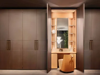 Armadio con anta battente con postazione trucco Eureka Vanity di Lema