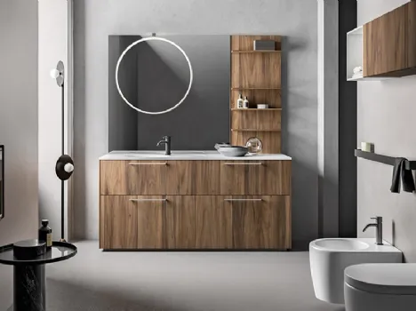 Mobile da Bagno Cartabianca in nobilitato Tabacco di Cerasa
