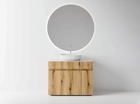 Mobile da Bagno a terra Single in nobilitato effetto legno Coast di Cerasa