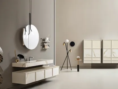 Mobile da Bagno Des con frontali Laminam Calacatta Oro di Cerasa