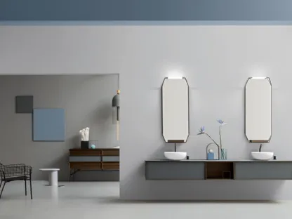 Mobile da Bagno Des con Top e Frontali in cristallo sabbiato Grafite di Cerasa