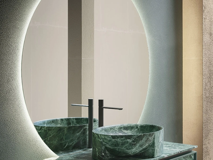 Mobile da Bagno Des Evolution Deep Green 01 in laccato e resina Verde Alpi di Cerasa