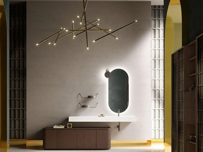 Mobile da Bagno con base in Rovere Termocotto Des Evolution Deep Green 02 di Cerasa