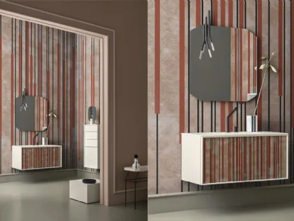 Mobile da Bagno Des in Laccato RAL1013 con frontale personalizzabile di Cerasa