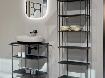 Mobile da bagno a terra Filo in acciaio inox di Flaminia