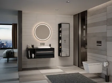 Composizione di arredo bagno con mobili sospesi Frame Vitra bagno