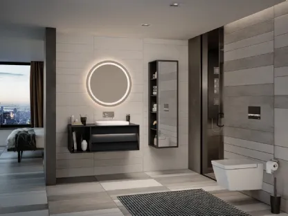 Composizione di arredo bagno con mobili sospesi Frame Vitra bagno
